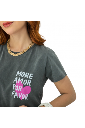 T-SHIRT PLUS  - MORE AMOR POR FAVOR - CHUMBO STONE