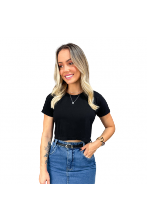 CROPPED SEM SILK - PRETO ESTONADO