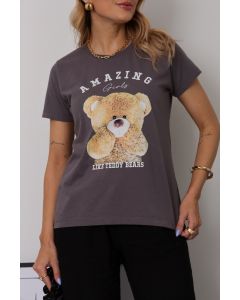 T-SHIRT PLUS SIZE - AMZING GIRL (TREND URSO) - CHUMBO ESTONADO