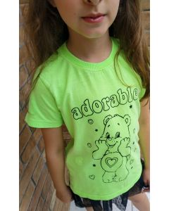 T-SHIRT INF. - ADORABLE - VERDE ESTONADO