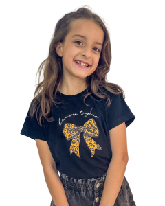 T-SHIRT INFANTIL - LAMOUR TOJOUR (TREND LAÇO) - PRETO