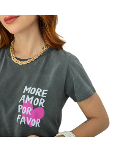 T-SHIRT PLUS  - MORE AMOR POR FAVOR - CHUMBO STONE