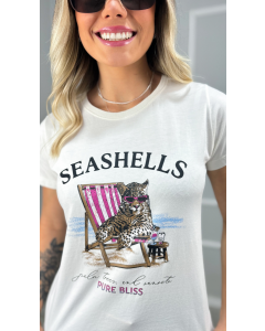 T-SHIRT PLUS - SEASHELLS (ONÇA) - OFF WHITE STONE